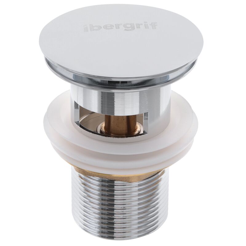 Донний клапан для умивальника з переливом (кнопка) IBERGRIF M20502 (IB0087)