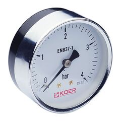 Манометр аксіальний (KOER KM.611A) (0-4 bar), D = 63мм, 1/4'' (KR0210)